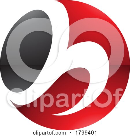 Red and Black Glossy Circle Shaped Letter H Icon by cidepix