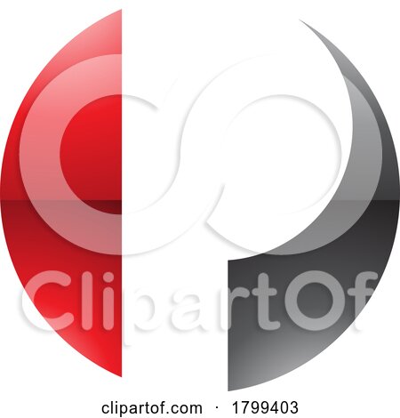 Red and Black Glossy Circle Shaped Letter P Icon by cidepix