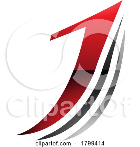 Red and Black Glossy Layered Letter J Icon by cidepix