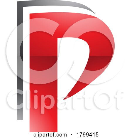 Red and Black Glossy Layered Letter P Icon by cidepix