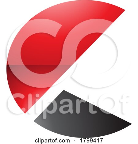 Red and Black Glossy Letter C Icon with Half Circles by cidepix