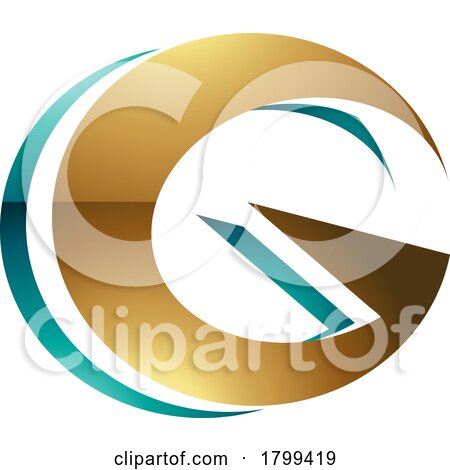 Persian Green and Golden Round Layered Glossy Letter G Icon by cidepix