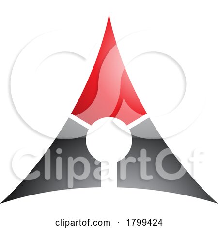 Red and Black Deflated Glossy Triangle Letter a Icon by cidepix