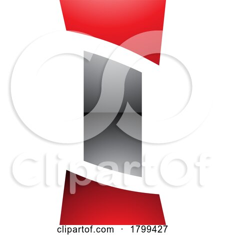 Red and Black Glossy Antique Pillar Shaped Letter I Icon by cidepix