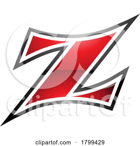 Red and Black Glossy Arc Shaped Letter Z Icon by cidepix