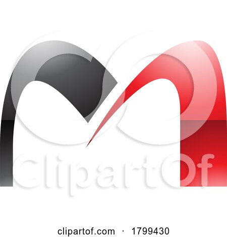 Red and Black Glossy Arch Shaped Letter M Icon by cidepix