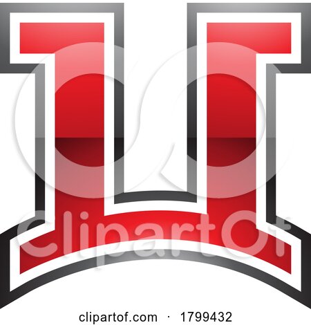 Red and Black Glossy Arch Shaped Letter U Icon by cidepix