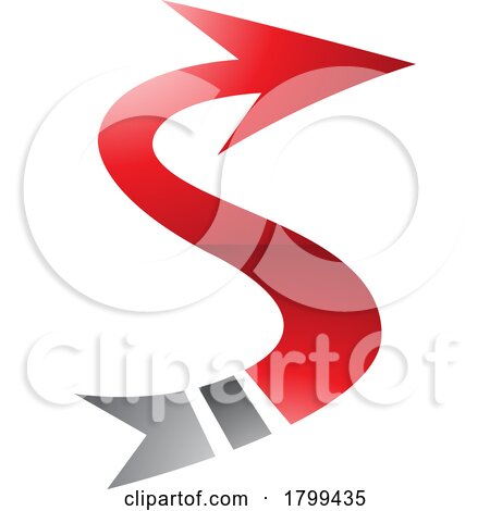Red and Black Glossy Arrow Shaped Letter S Icon by cidepix