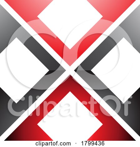 Red and Black Glossy Arrow Square Shaped Letter X Icon by cidepix