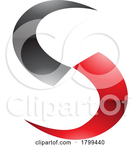 Red and Black Glossy Blade Shaped Letter S Icon by cidepix