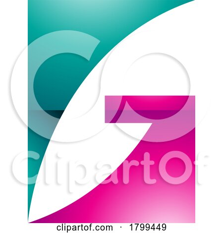 Persian Green and Magenta Rectangular Glossy Letter G Icon by cidepix