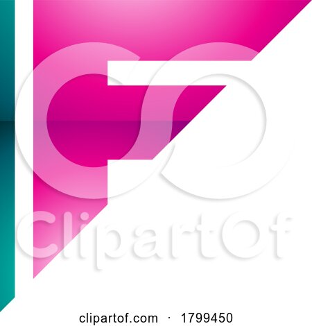 Persian Green and Magenta Glossy Triangular Letter F Icon by cidepix