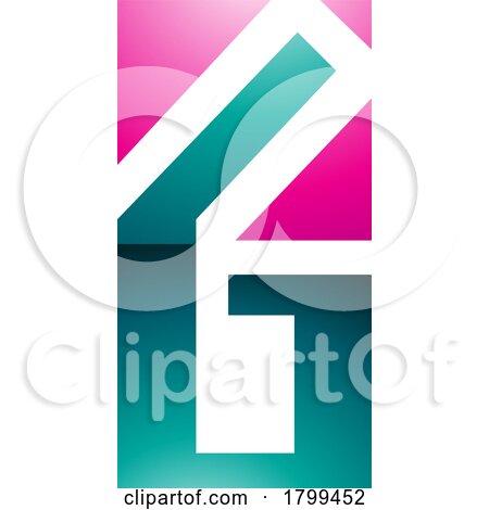 Persian Green and Magenta Glossy Rectangular Letter G or Number 6 Icon by cidepix