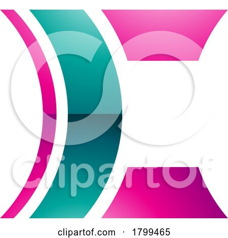 Persian Green and Magenta Glossy Lens Shaped Letter C Icon by cidepix
