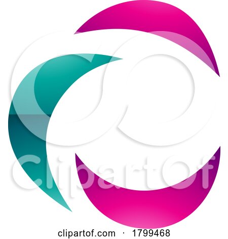 Persian Green and Magenta Glossy Crescent Shaped Letter C Icon by cidepix