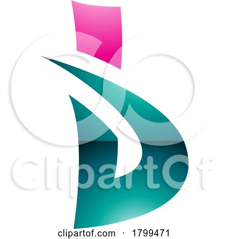 Persian Green and Magenta Glossy Bold Spiky Letter B Icon by cidepix