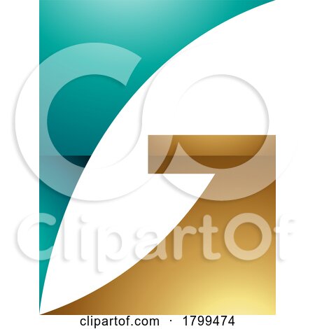 Persian Green and Golden Rectangular Glossy Letter G Icon by cidepix