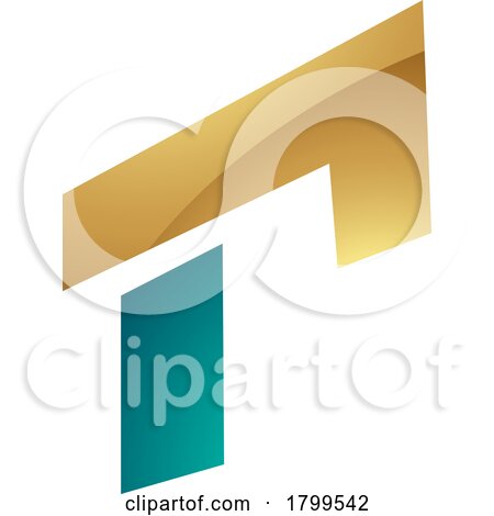 Persian Green and Gold Glossy Rectangular Letter R Icon by cidepix