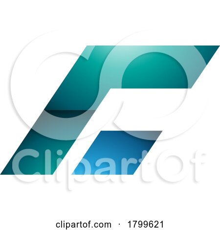 Persian Green and Blue Glossy Rectangular Italic Letter C Icon by cidepix