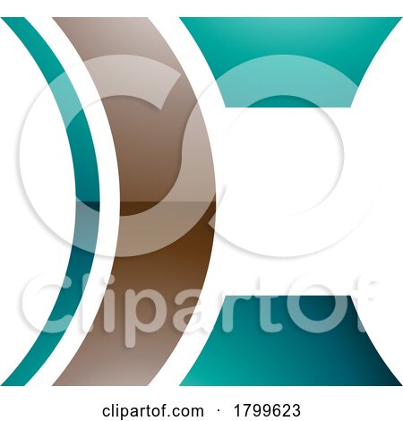 Persian Green and Brown Glossy Lens Shaped Letter C Icon by cidepix