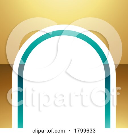 Persian Green and Gold Glossy Arch Shaped Letter N Icon by cidepix
