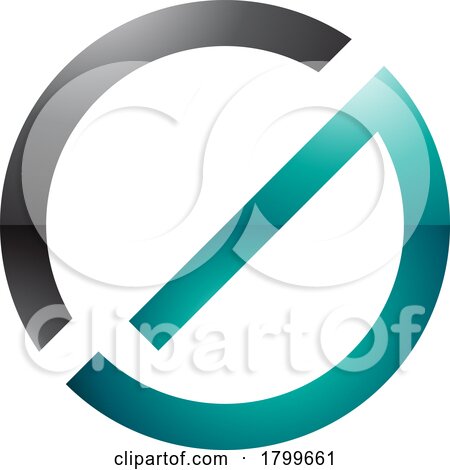 Persian Green and Black Thin Round Glossy Letter G Icon by cidepix