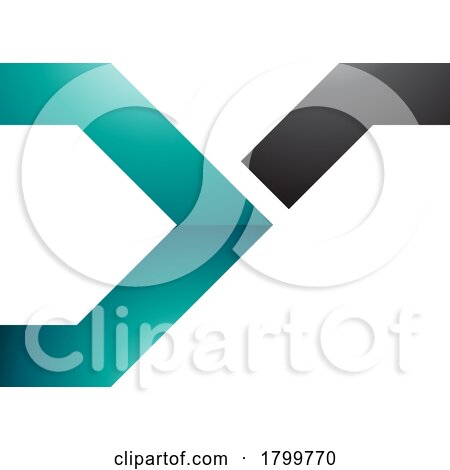 Persian Green and Black Glossy Rail Switch Shaped Letter Y Icon by cidepix