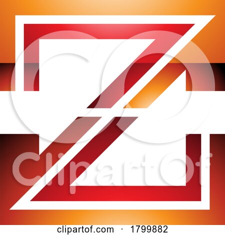 Orange and Red Glossy Striped Shaped Letter Z Icon by cidepix