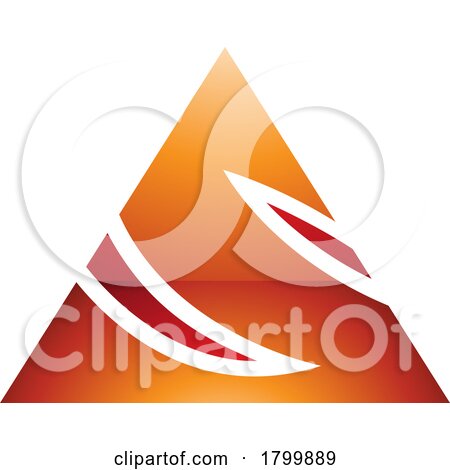 Orange and Red Glossy Triangle Shaped Letter S Icon by cidepix
