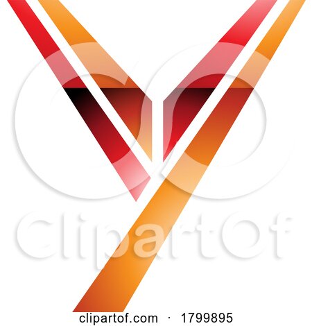 Orange and Red Glossy Uppercase Letter Y Icon by cidepix