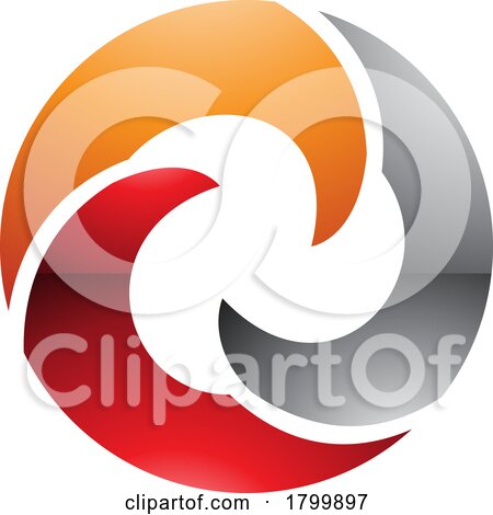 Orange and Red Glossy Wave Shaped Letter O Icon by cidepix