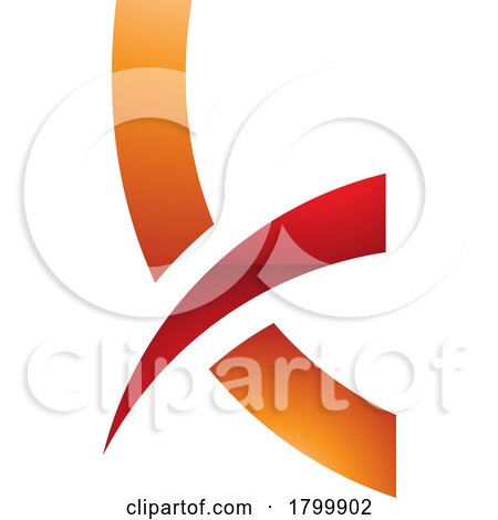 Orange and Red Spiky Glossy Lowercase Letter K Icon by cidepix