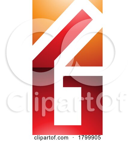 Orange and Red Rectangular Glossy Letter G or Number 6 Icon by cidepix
