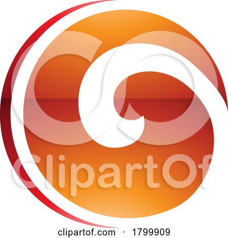 Orange and Red Glossy Whirl Shaped Letter O Icon by cidepix