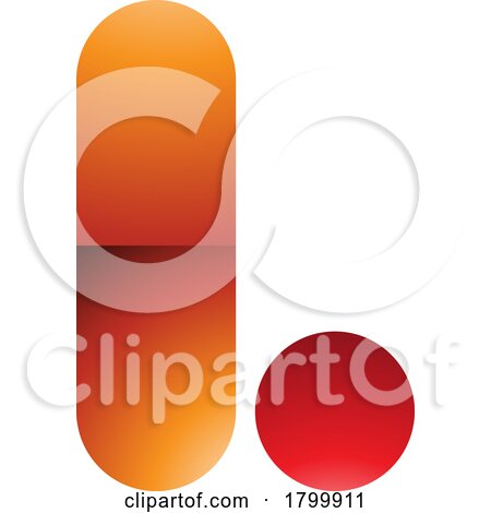 Orange and Red Glossy Rounded Letter L Icon by cidepix