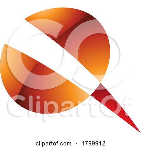 Orange and Red Glossy Screw Shaped Letter Q Icon by cidepix