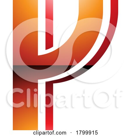 Orange and Red Glossy Striped Shaped Letter Y Icon by cidepix