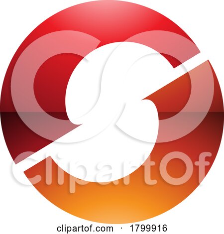 Orange and Red Glossy Letter O Icon with an S Shape in the Middle by cidepix