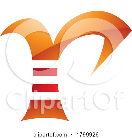 Orange and Red Glossy Striped Letter R Icon by cidepix