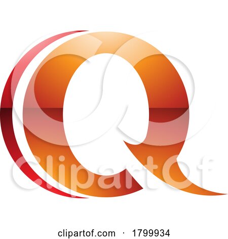 Orange and Red Glossy Spiky Round Shaped Letter Q Icon by cidepix