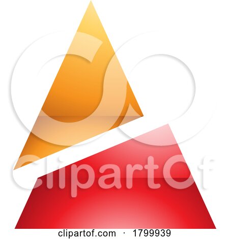 Orange and Red Glossy Split Triangle Shaped Letter a Icon by cidepix