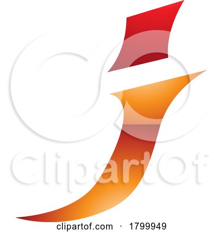 Orange and Red Glossy Spiky Italic Letter J Icon by cidepix