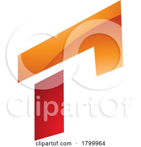 Orange and Red Glossy Rectangular Letter R Icon by cidepix