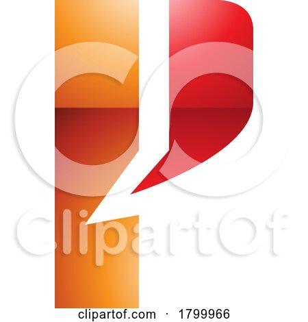 Orange and Red Glossy Letter P Icon with a Bold Rectangle by cidepix