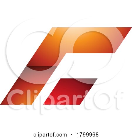 Orange and Red Glossy Rectangular Italic Letter C Icon by cidepix
