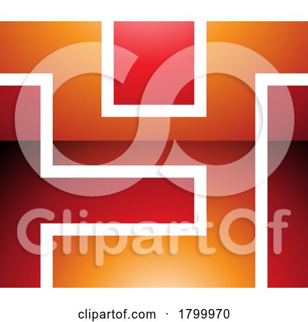Orange and Red Glossy Rectangle Shaped Letter Y Icon by cidepix