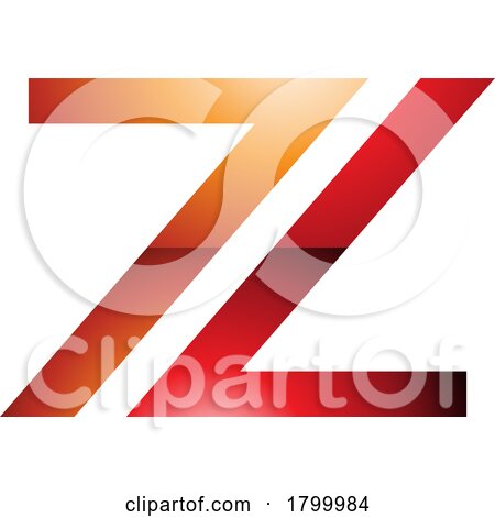 Orange and Red Glossy Number 7 Shaped Letter Z Icon by cidepix