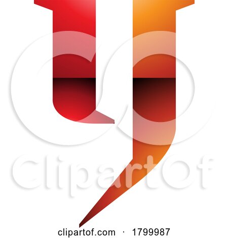 Orange and Red Glossy Lowercase Letter Y Icon by cidepix