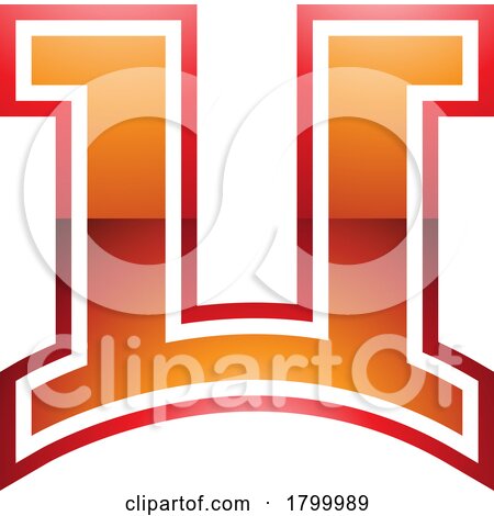 Orange and Red Glossy Arch Shaped Letter U Icon by cidepix