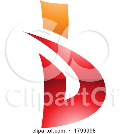 Orange and Red Glossy Bold Spiky Letter B Icon by cidepix